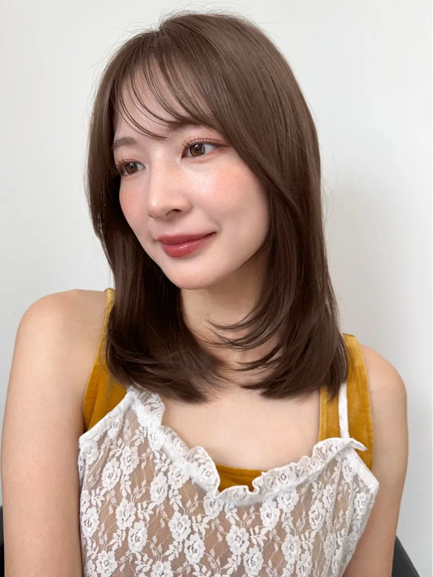ミディアム カット ヘアカラー トリートメント 艶髪/レイヤー/ 悩み解消/MARIのヘアスタイル