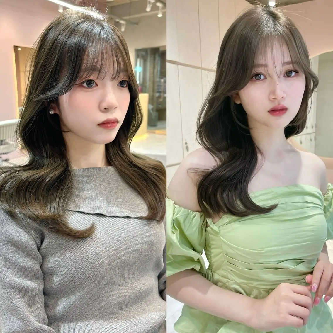 ロング くびれヘア ハッシュカット 韓国風ヘア レイヤーカット カット ヘアカラー レイヤー縮毛矯正 ささきすずね💗のヘアスタイル