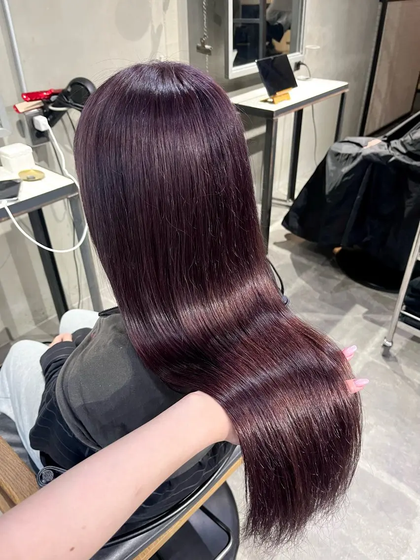 ロング カラー カット ヘアカラー トリートメント 透明感♥韓国ヘア HINAのヘアスタイル