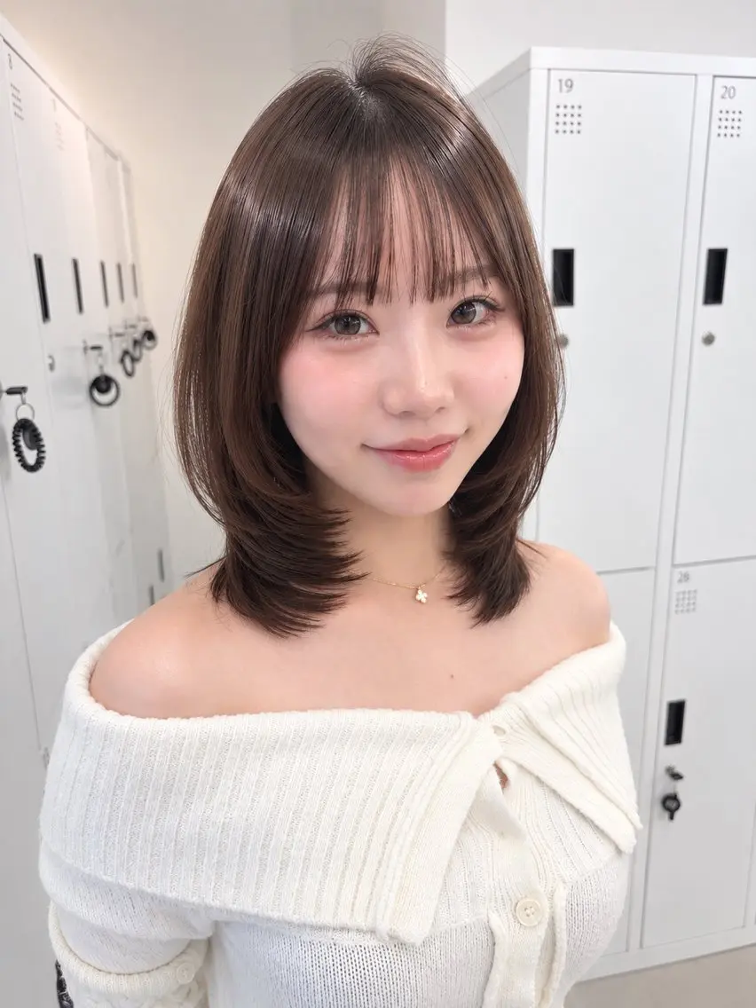 ミディアム 似合わせレイヤー カット/山下凌生のヘアスタイル