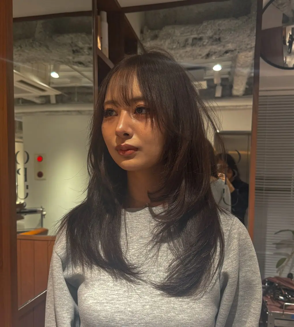 ミディアム カラー ヘアアレンジ カット ヘアカラー トリートメント opus 店長大和 レイヤー/赤み消しのヘアスタイル