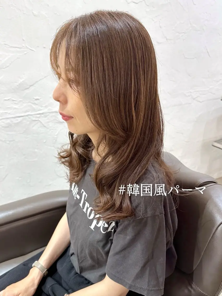 セミロング パーマ 髪質改善 縮毛矯正/ レイヤー/銀座/本木のヘアスタイル