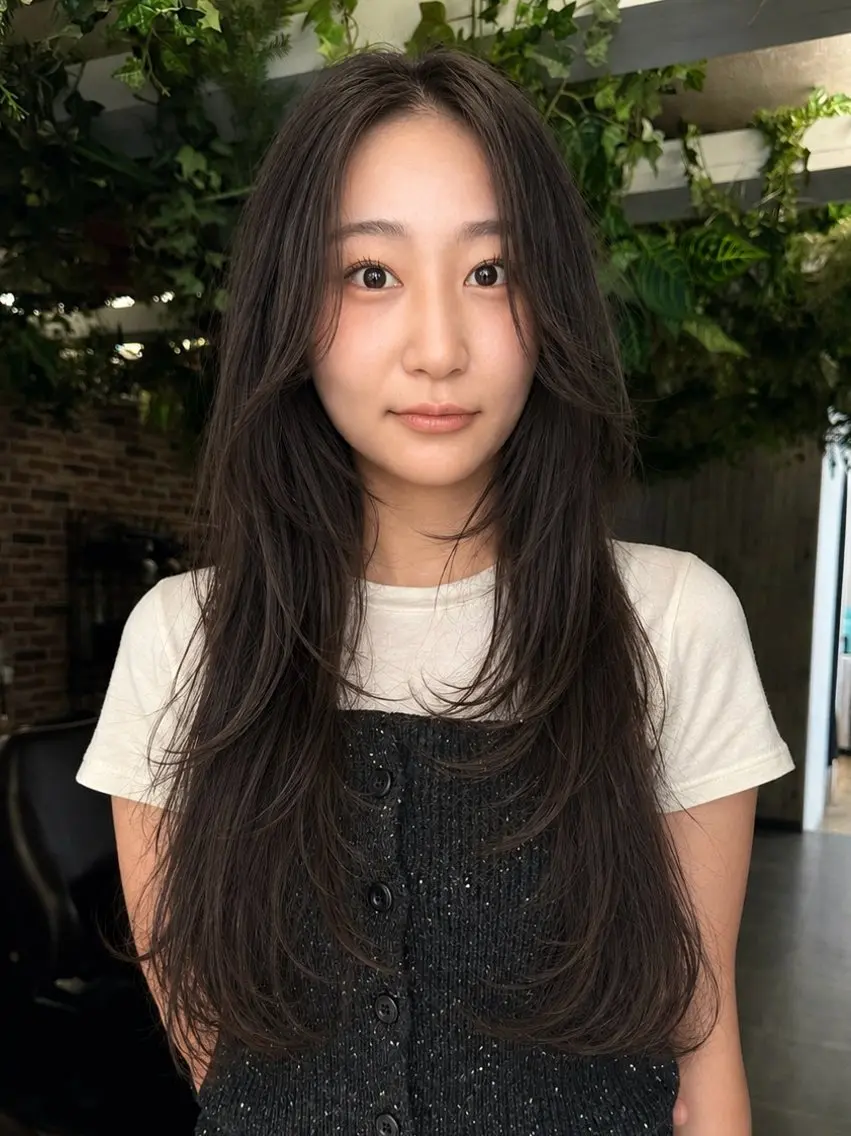 ロング カット トリートメント 艶カラー/フェイス レイヤー/たむのヘアスタイル