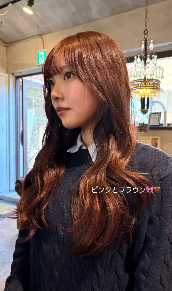 ロング カラー ブラウンカラー ピンクカラー ピンクブラウン 💕ハイトーン/ダメ ージ特化/MAO💕のヘアスタイル