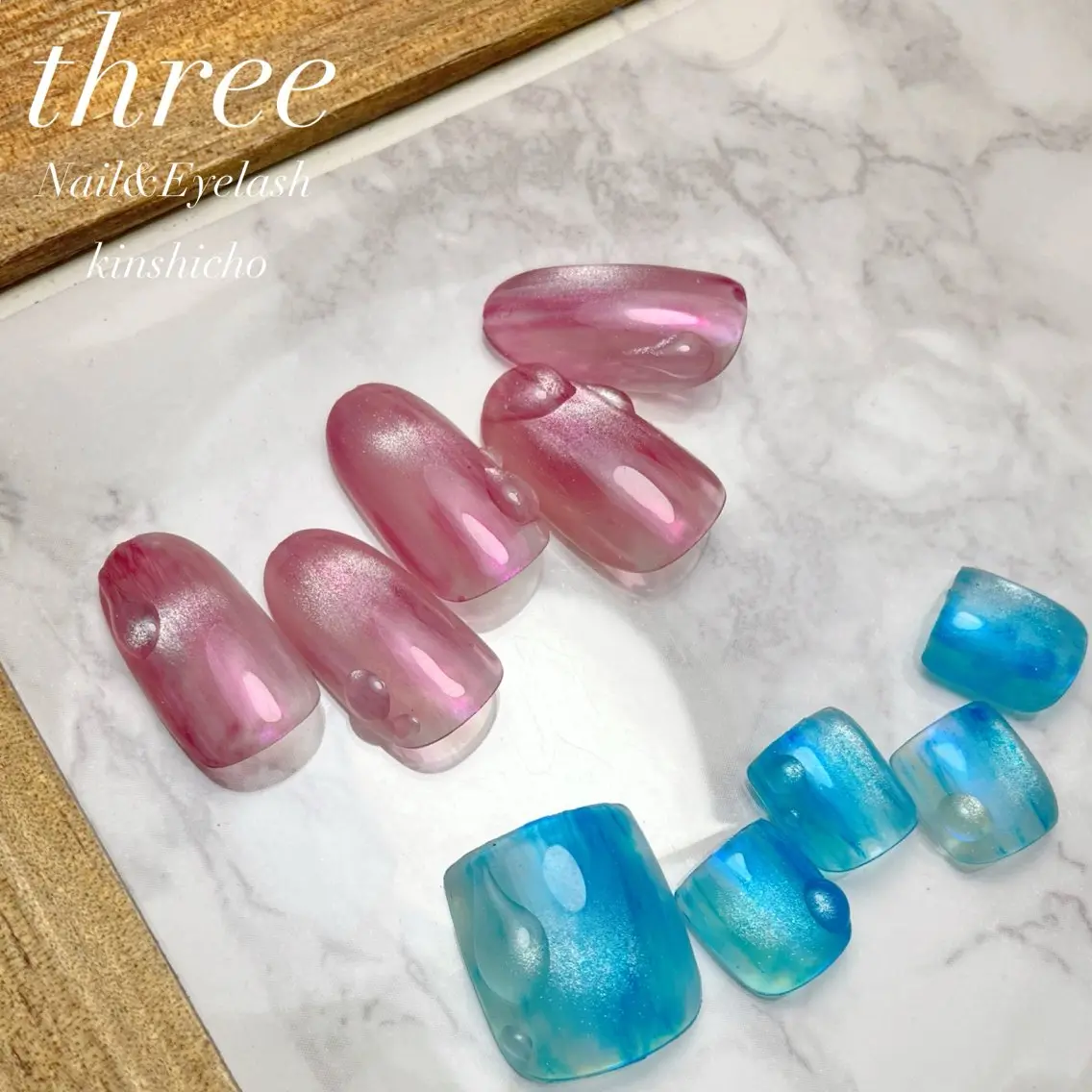 ネイル フットネイル 韓国ネイル ハンドネイル three Nail&Eyeのネイルデザイン