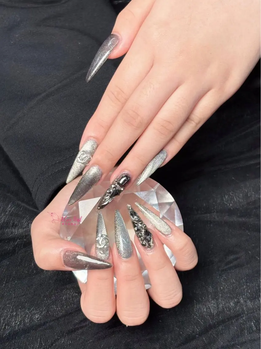 ネイル 桜ネイル 長さ出し フラワーネイル フレンチネイル ジェルネイル ハンドネイル ACon NailSalonのネイルデザイン