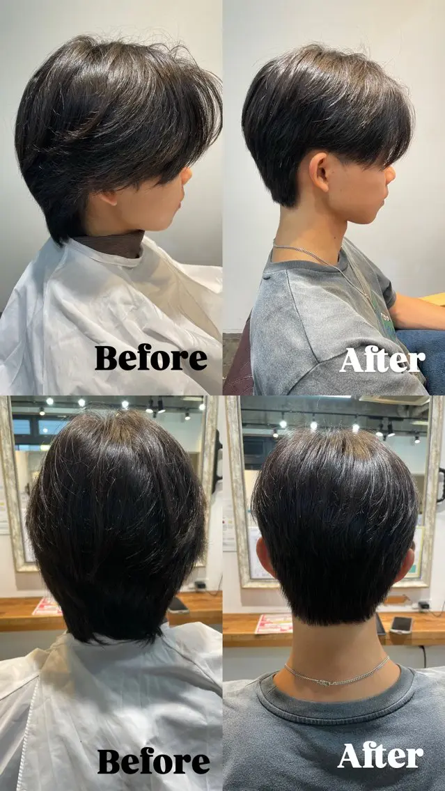 メンズ センターパート 刈り上げ 佐藤彩奈/レディース カットモデル募集中のヘアスタイル