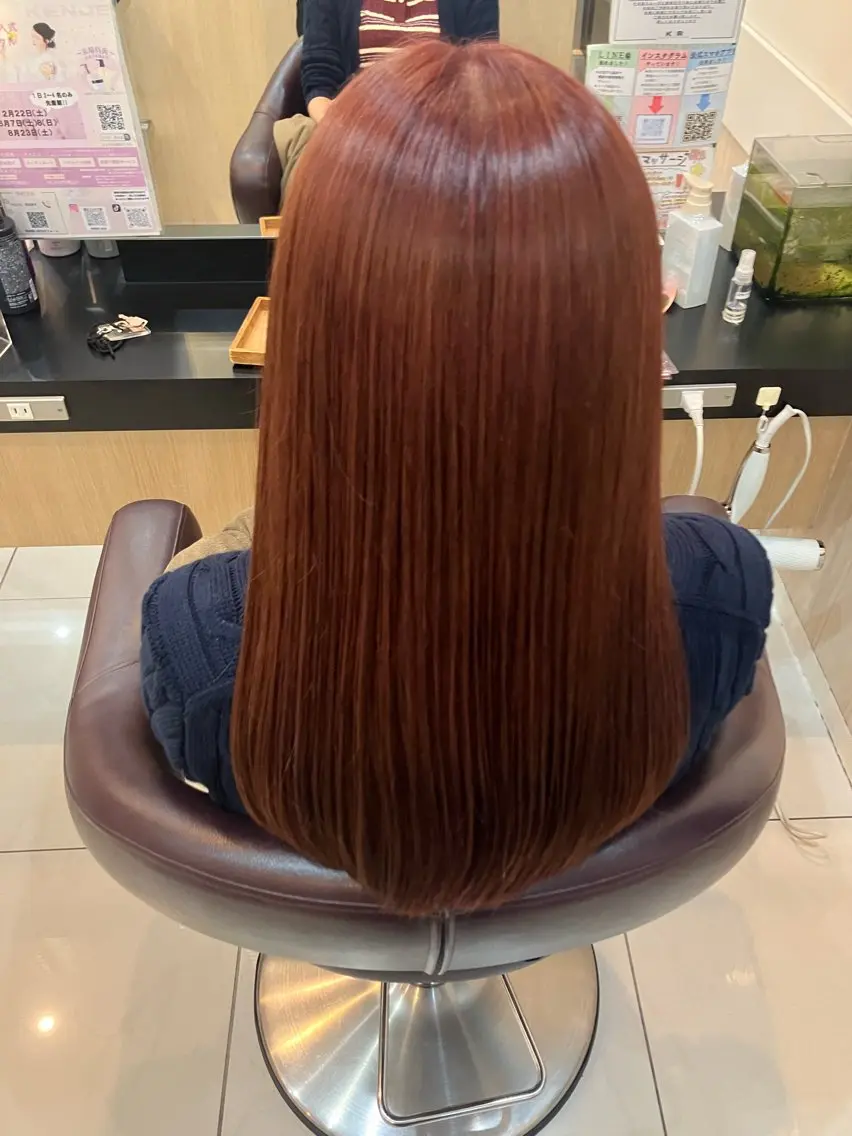セミロング 縮毛矯正 yukari 艶髪ヘアのヘアスタイル