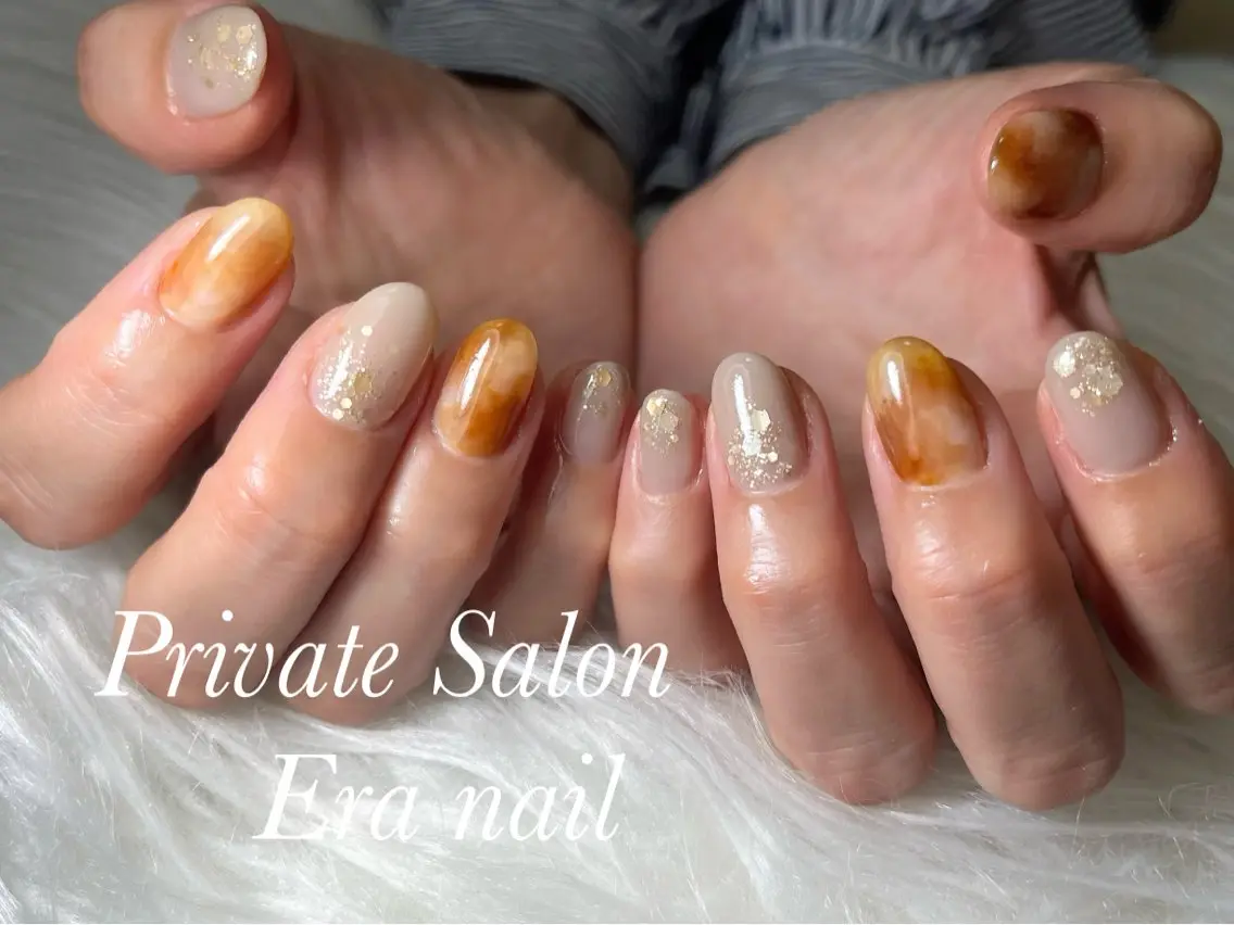 ネイル べっ甲ネイル Era nailのネイルデザイン