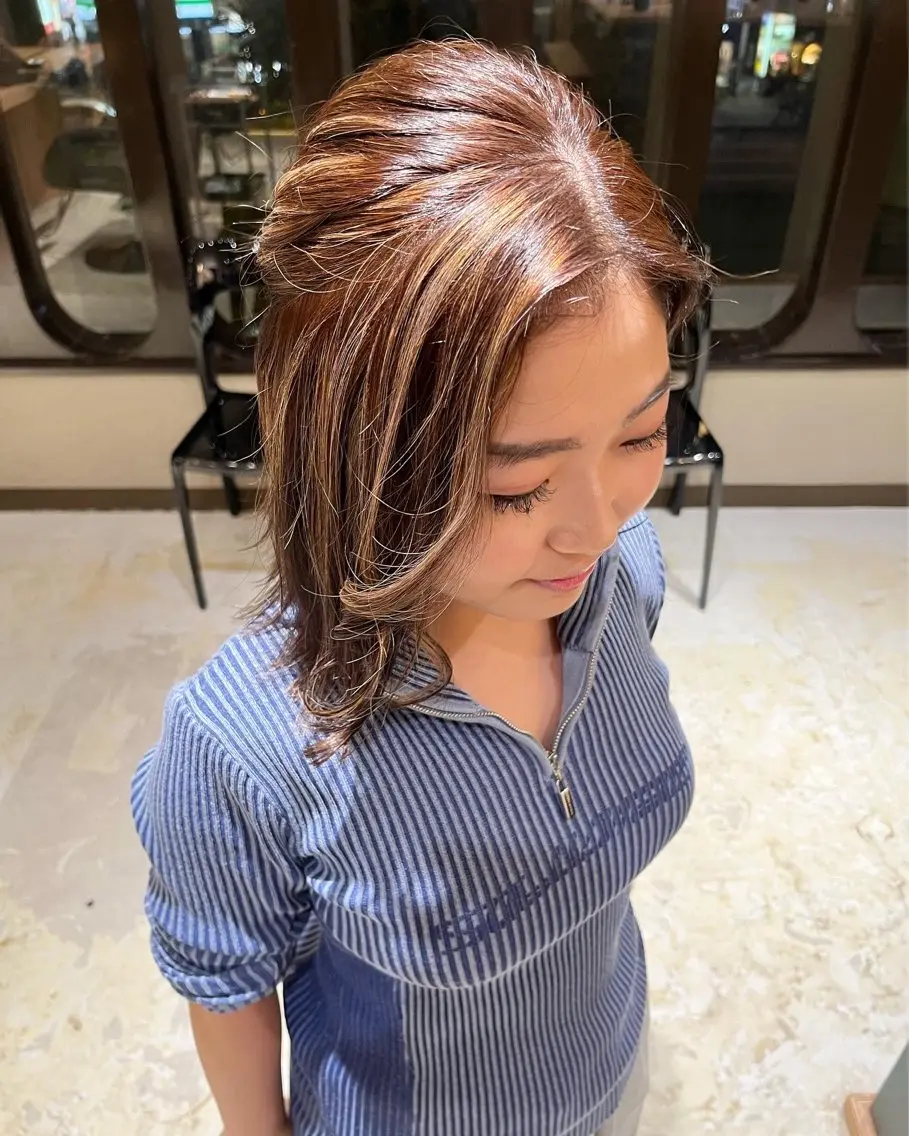 セミロング ヘアカラー トリートメント 🏅EIGHT難波/ 【店長】タモツのヘアスタイル