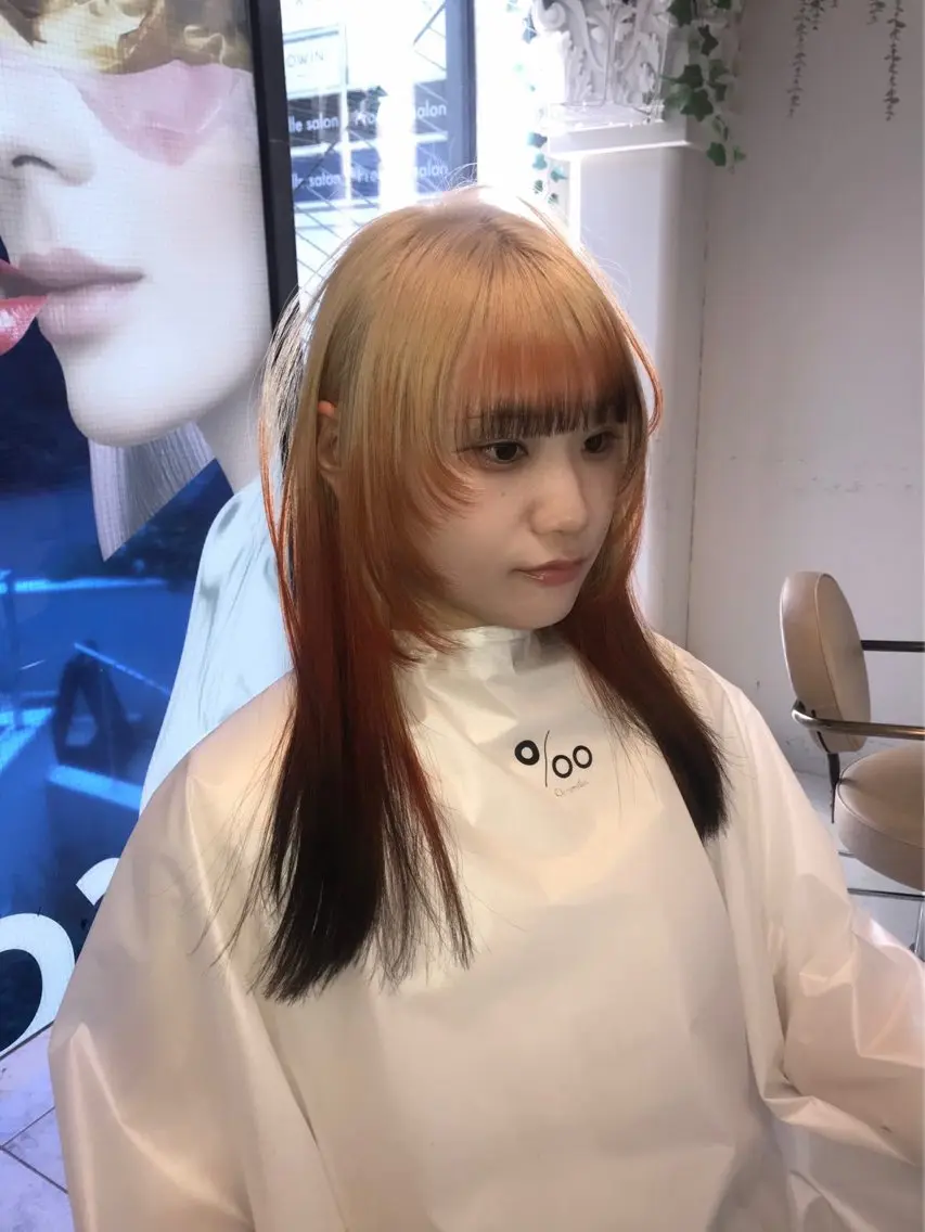 カラー ヘアカラー トリートメント ヘアセット HARUNA/原宿/ デザイン/カットのヘアスタイル