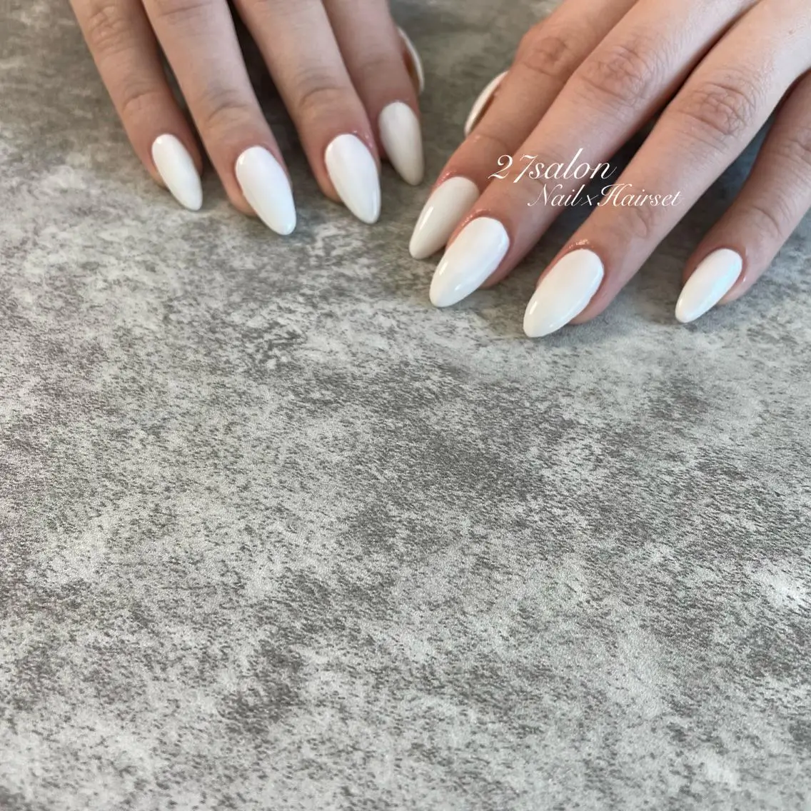 ネイル ワンカラーネイル ホワイト 27salon yuinaのネイルデザイン