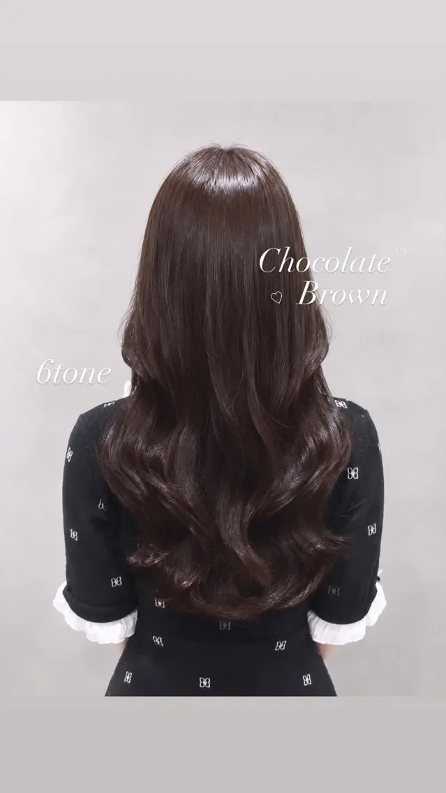 ロング カラー ブラウンカラー チョコレートブラウン ヘアカラー トリートメント girly上品ヘア 🎀/ベージュikuのヘアスタイル