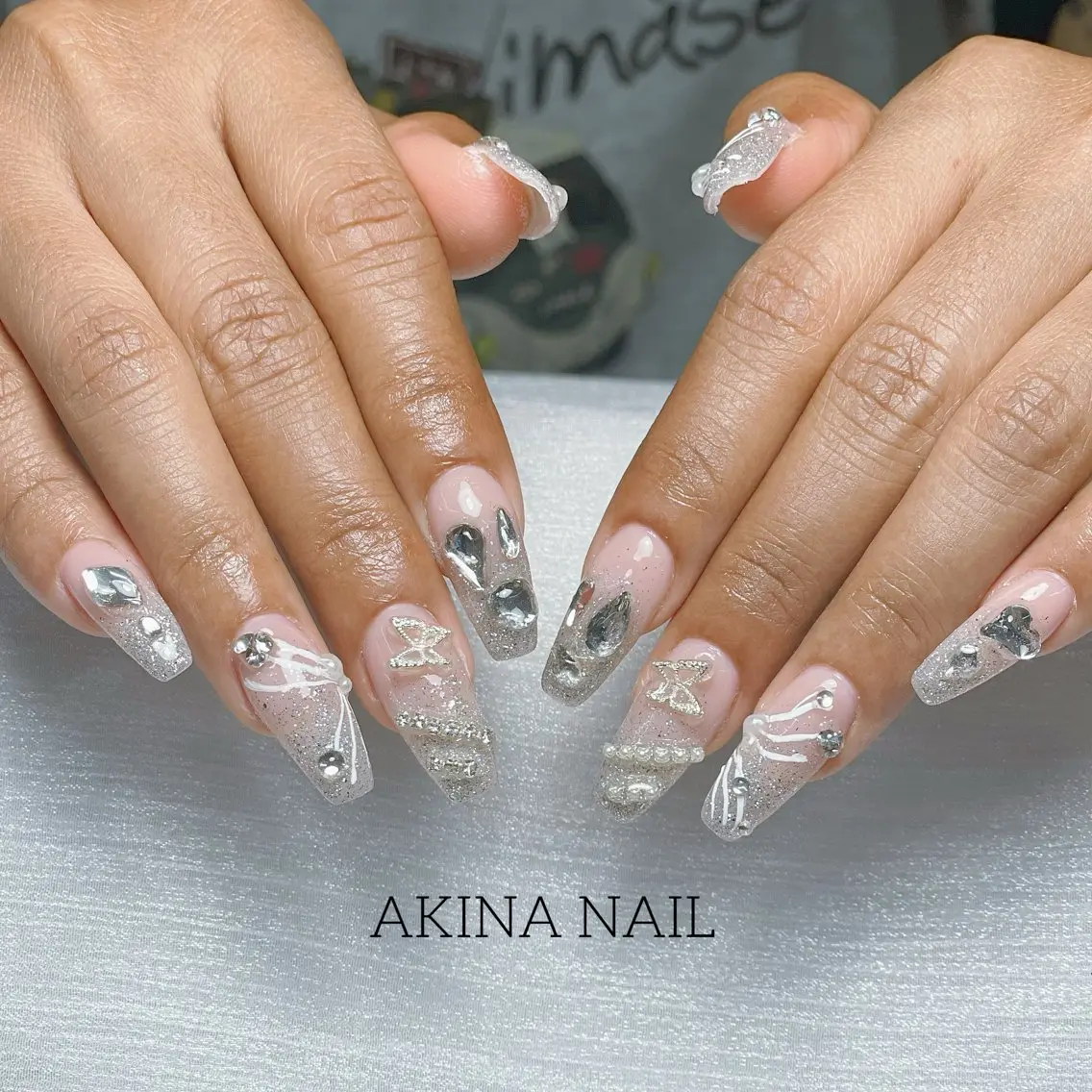 セミロング ハンドネイル Akina Nail 亀戸のネイルデザイン