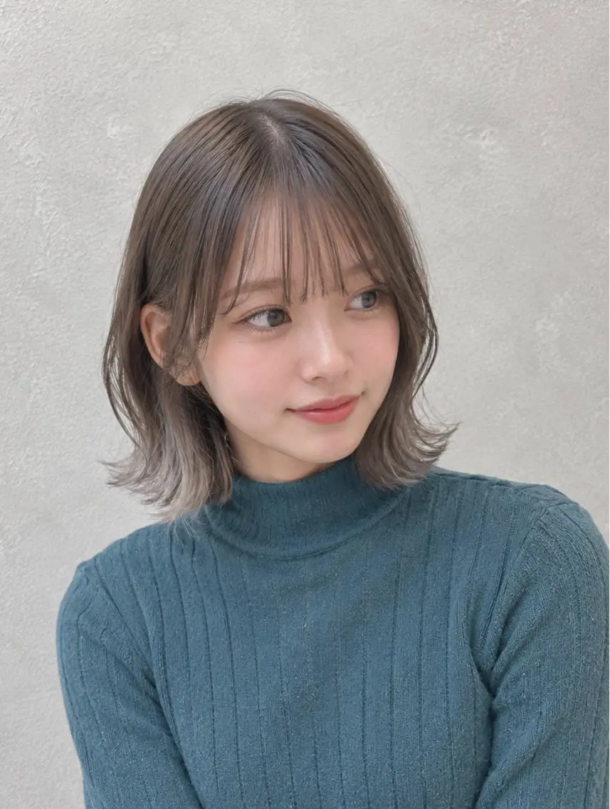 ミディアム カラー グレージュ インナーカラー ボブ くびれヘア カット ヘアカラー トリートメント 【enil代表】 杉林和哉のヘアスタイル