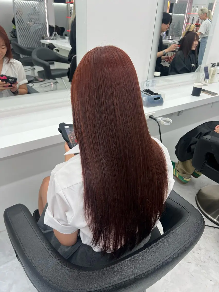 ロング カラー 💖似合わせカラー レイヤー💖縮毛矯正のヘアスタイル