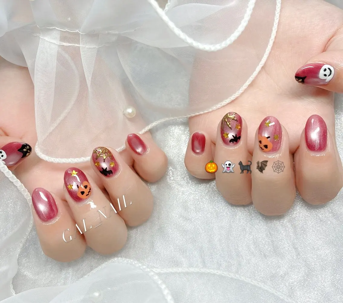 ネイル ハロウィン マグネットネイル 持ち込み ハンドネイル ハンドケア GAL_NAIL Miraiのネイルデザイン
