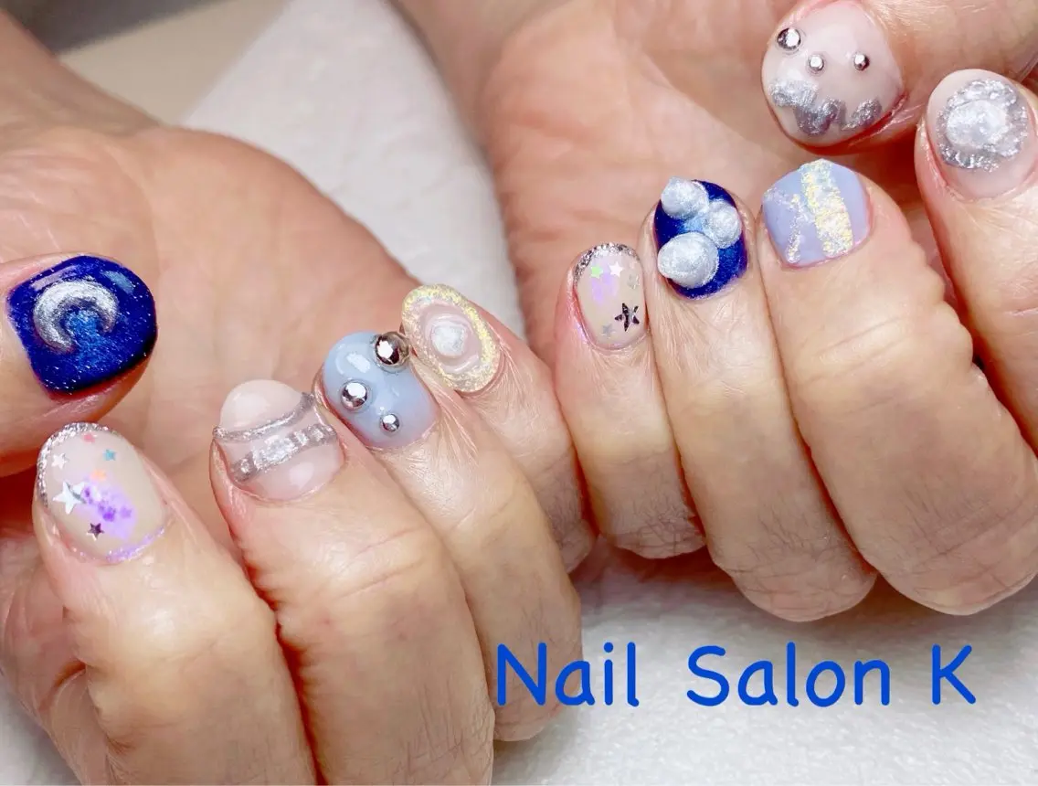 ネイル オーロラネイル 持ち込み ニュアンスネイル ハンドネイル Nail Salon K 🧸美爪育成のネイルデザイン