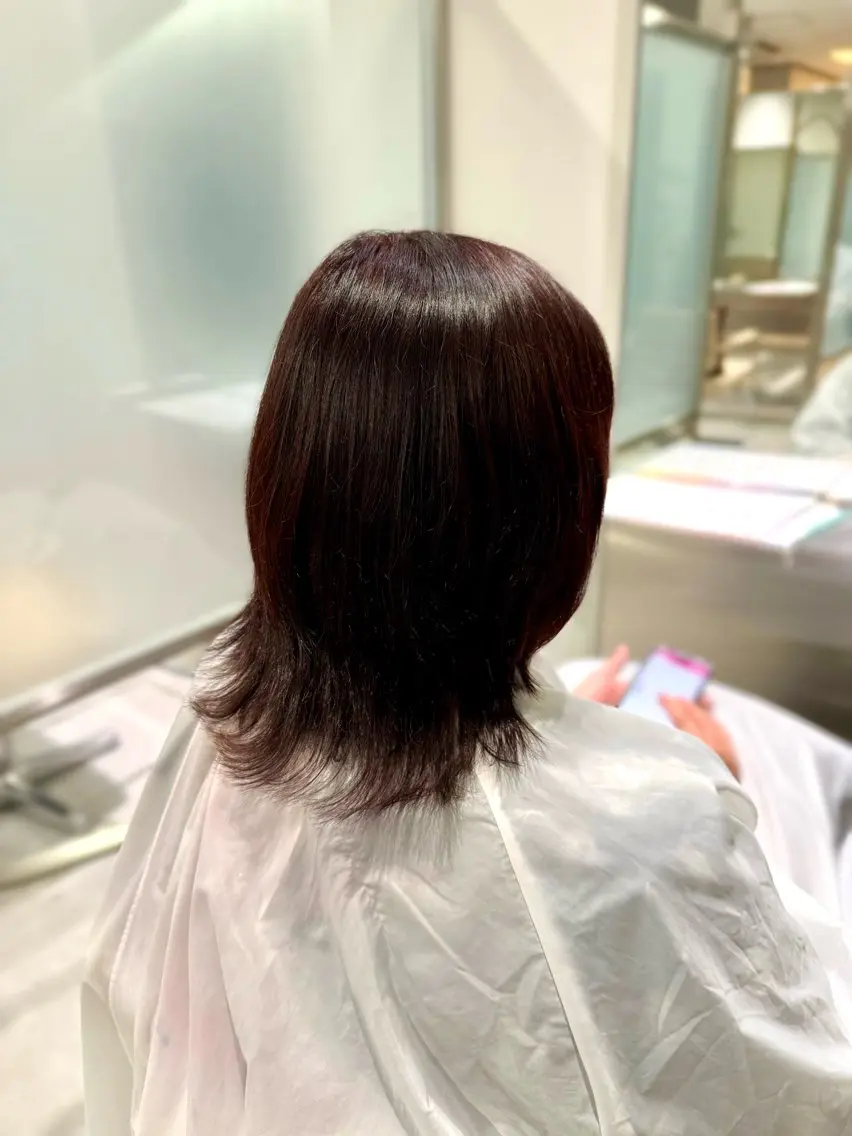 ミディアム ヘアカラー 福田 望実のヘアスタイル
