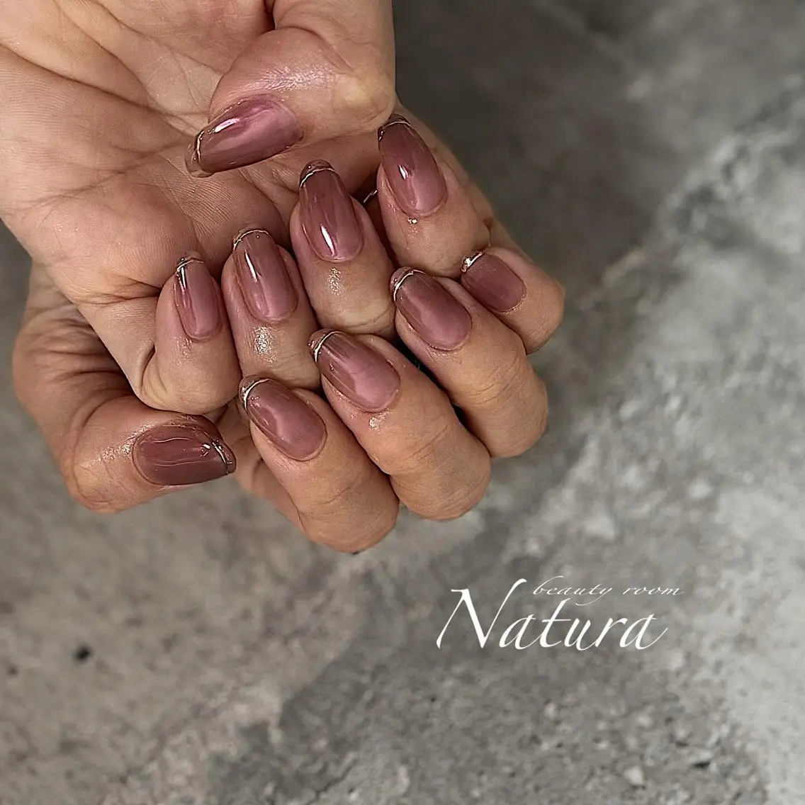 ネイル オーロラネイル ハンドネイル beautyroom Naturaのネイルデザイン