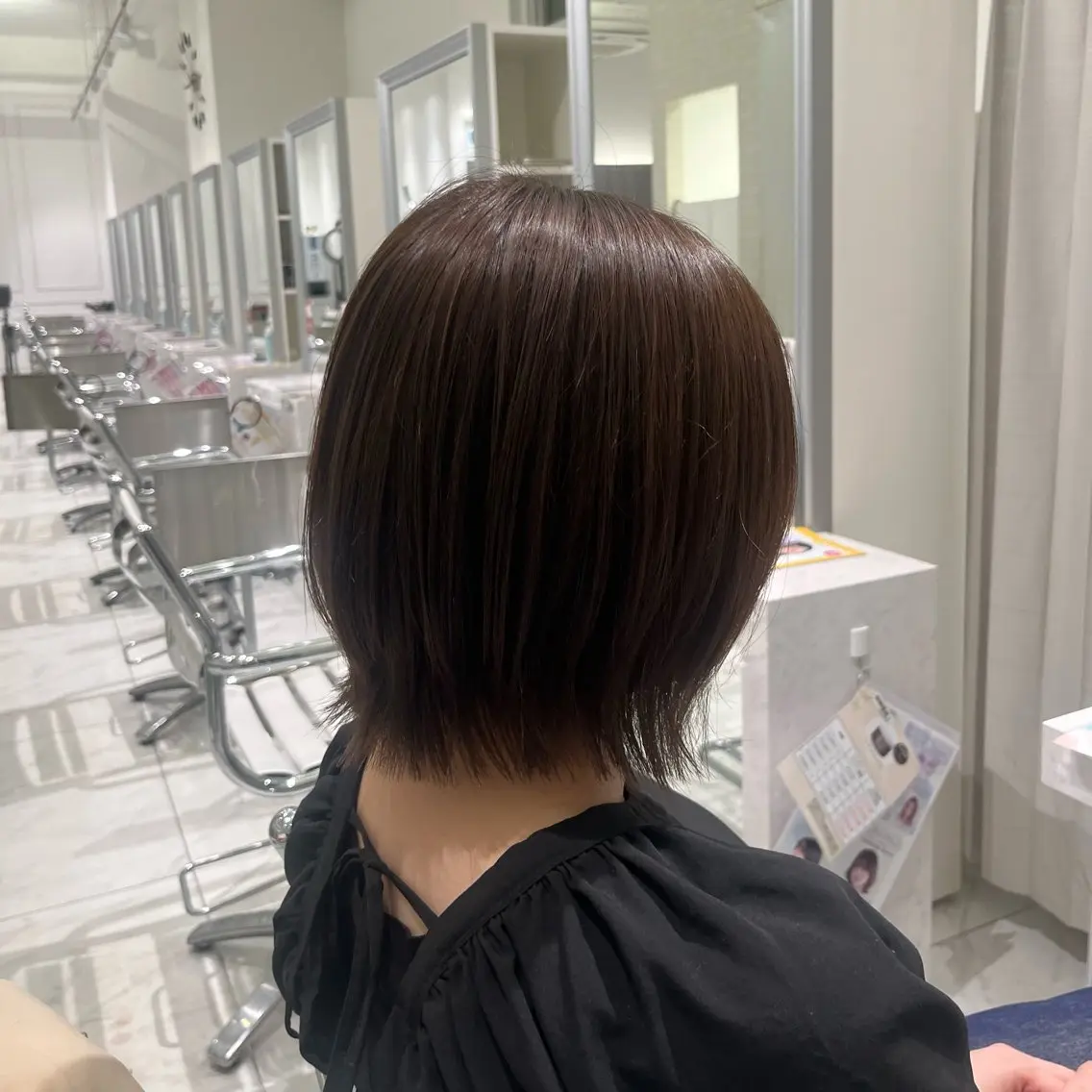 ショート ボブレイヤー アッシュ ボブ 髪質改善 レイヤーカット 橋本 七海のヘアスタイル