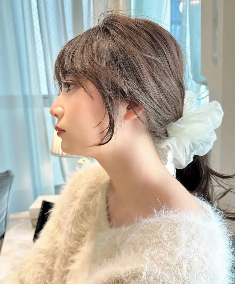 セミロング ヘアカラー みく/韓国風艶カラー /透明感カラーのヘアスタイル