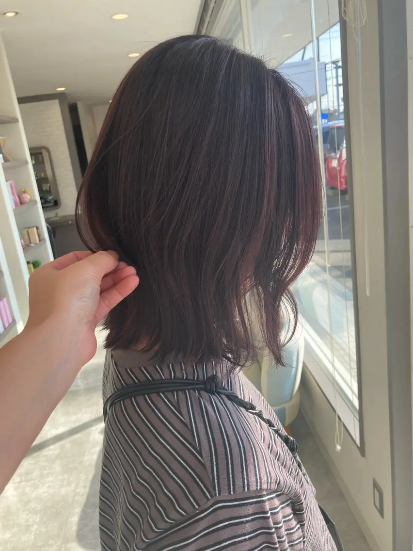 ミディアム カラー カット ヘアカラー 星野 美沙のヘアスタイル