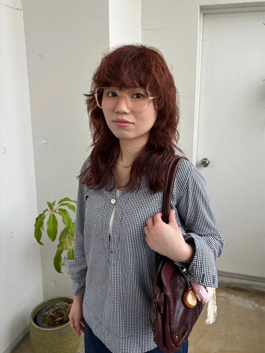ロング カラー ブラウンカラー オレンジ オレンジブラウン ヘアカラー ハルカ 透明感カラーのヘアスタイル