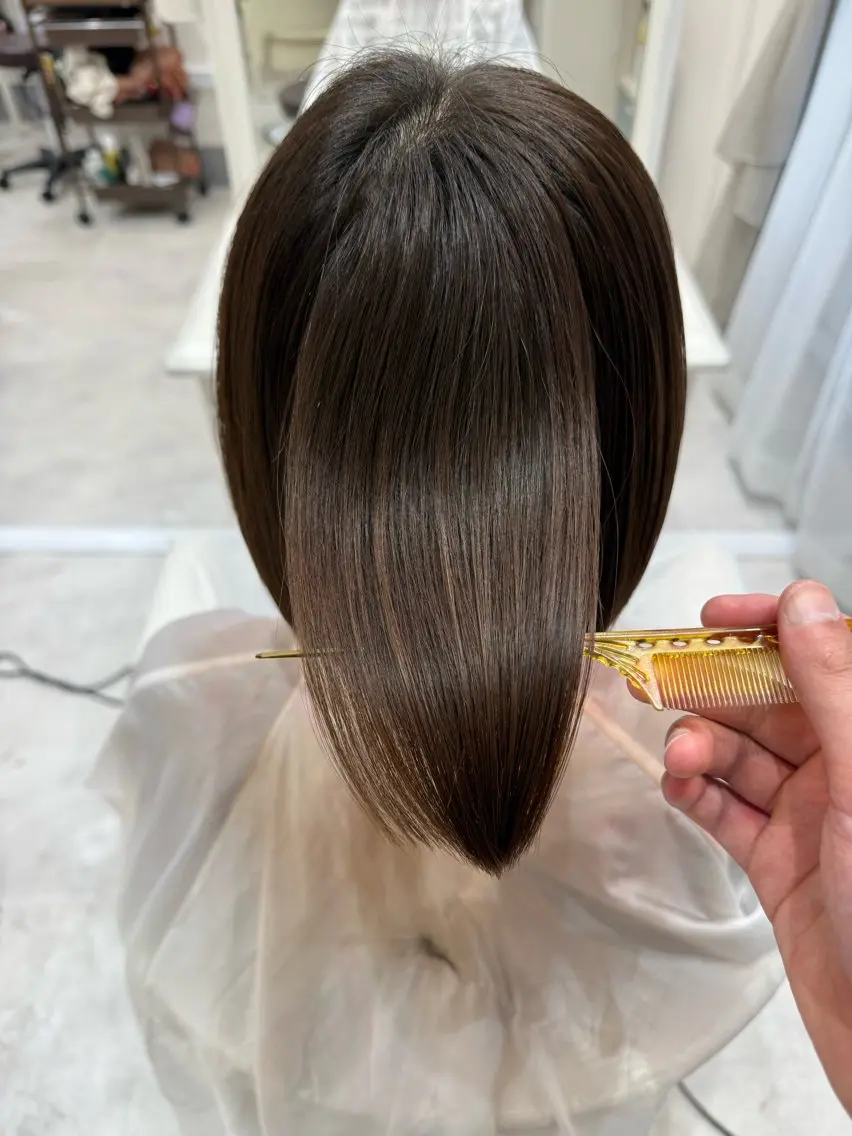 ミディアム カット 縮毛矯正 Barrel 天王寺 YUUのヘアスタイル