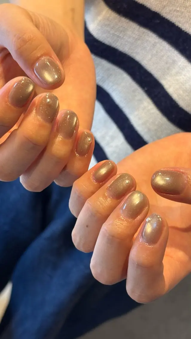 ネイル マグネットネイル マグネットワンカラー ワンカラーネイル シンプルネイル Umi Nail /Akariのネイルデザイン