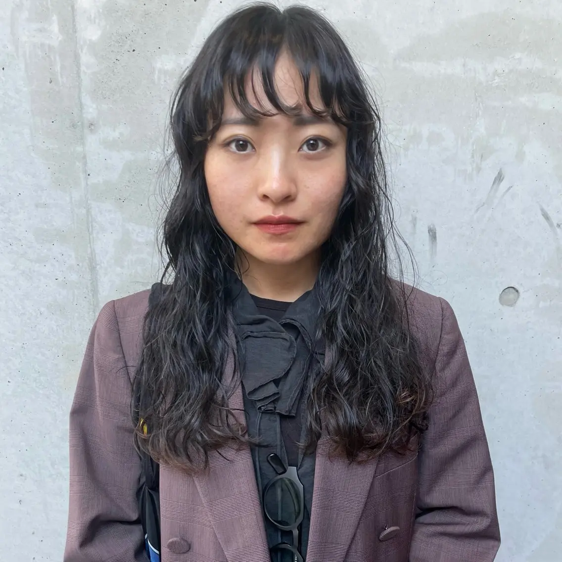ロング カラー パーマ カット ヘアカラー パーマ ホリケ アオイのヘアスタイル