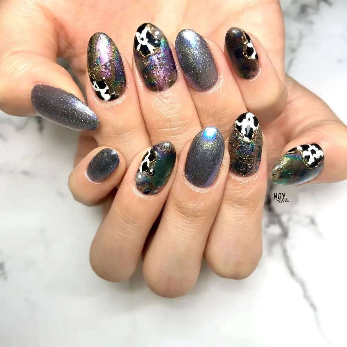 ネイル オーロラネイル ジェルネイル パラジェル ハンドネイル NAIL NOWのネイルデザイン