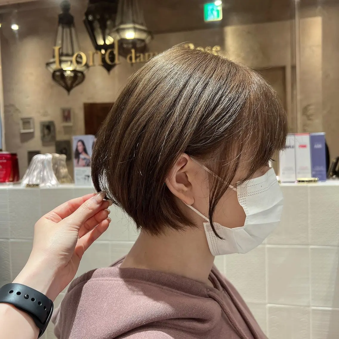 ミディアム ショートボブ ボブ カット ヘアカラー 代表山口ひな 髪質改善のプロのヘアスタイル