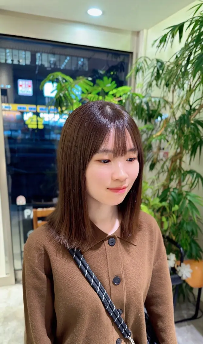 ミディアム カラー 透明感カラー オリーブカラー ヘアカラー 優乃 ❄️のヘアスタイル