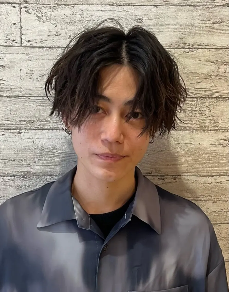 ミディアム パーマ メンズ カット パーマ メンズパーマ 特化/京橋/栗野のヘアスタイル