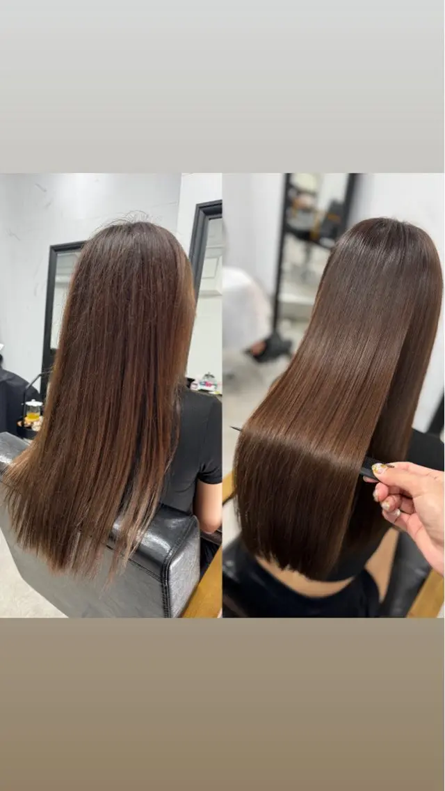 ロング 髪質改善 縮毛矯正 縮毛矯正 パーマモデル募集中 ✨Ukyoのヘアスタイル