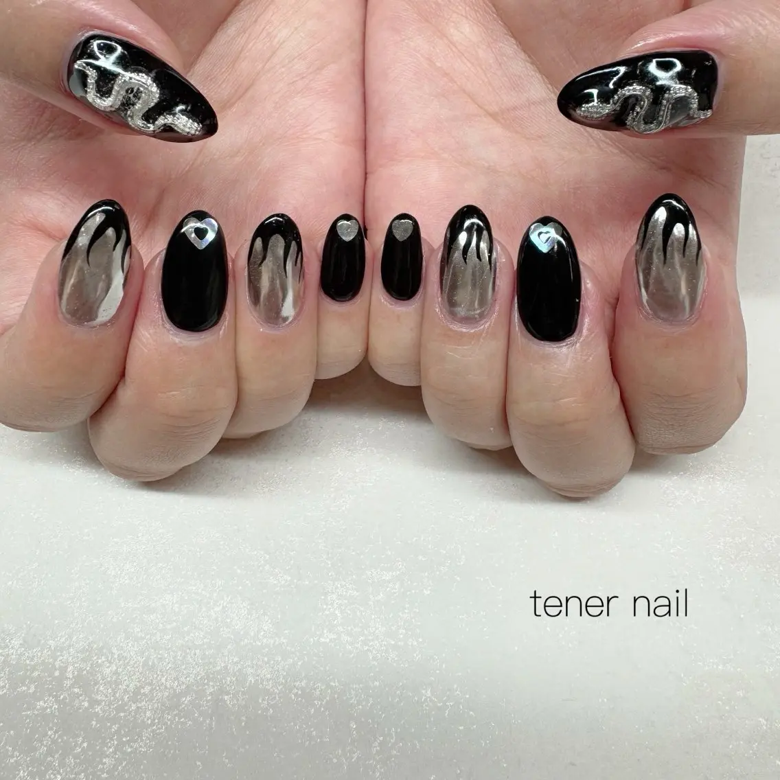 ネイル ミラーネイル ハンドネイル テネルネイル tener nailのネイルデザイン