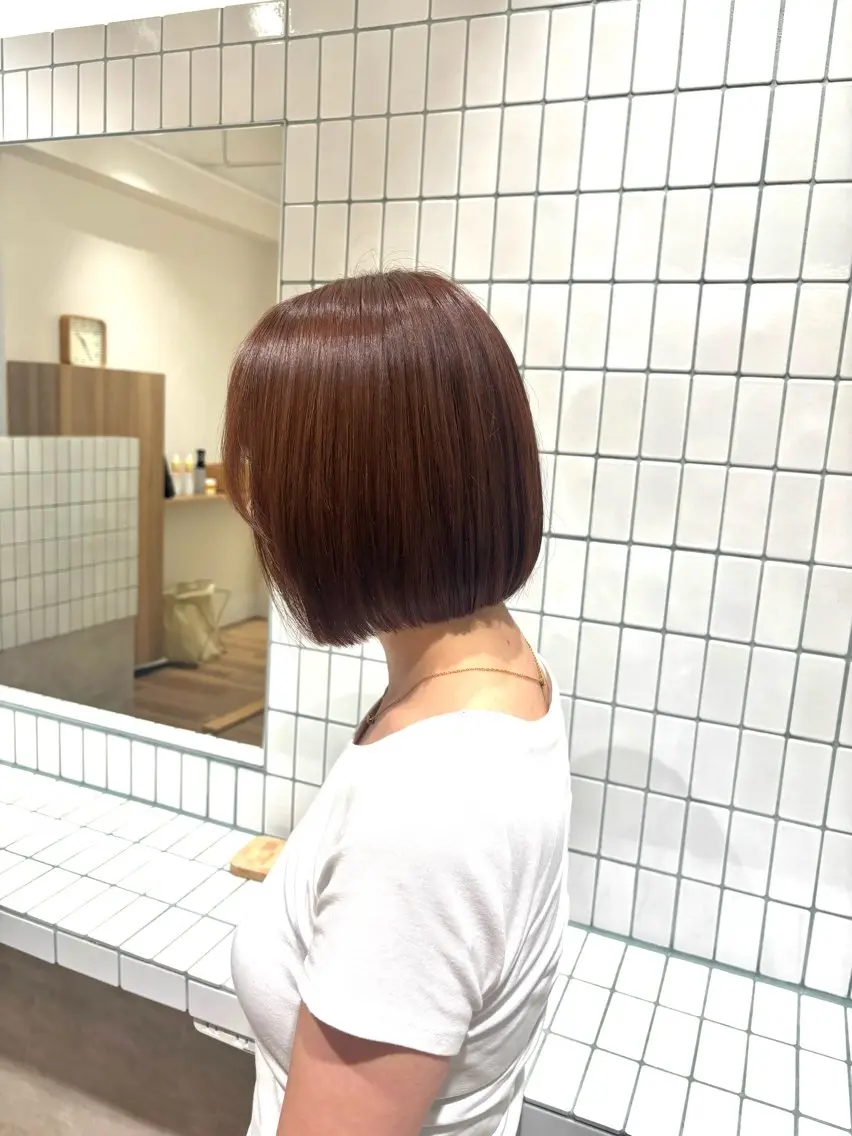 ショート カラー ブラウンカラー 透明感カラー ミルクティーブラウン カット ヘアカラー トリートメント ヘッドスパ RINNO🌷透明感 カラー/髪質改善のヘアスタイル