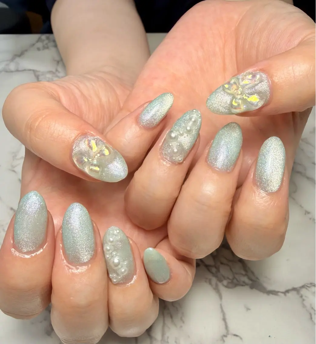 ネイル アニマル柄 アートネイル チークネイル フラッシュネイル フラッシュマグ Mai’s nailのネイルデザイン