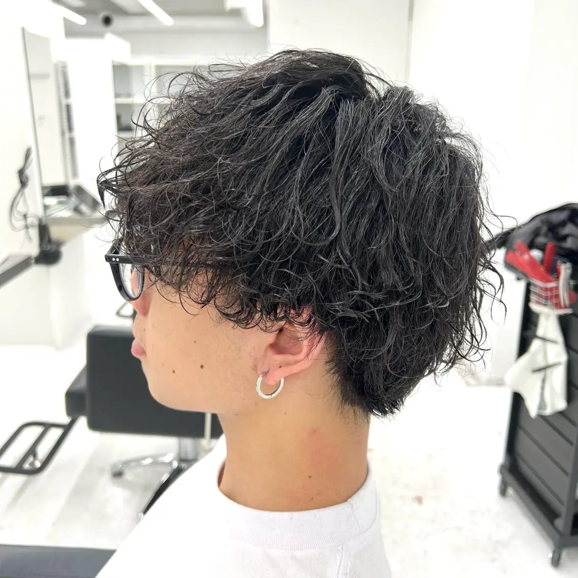 ショート パーマ メンズ 波巻きパーマ カット パーマ 柏メンズカットパーマ NO.1タイチのヘアスタイル