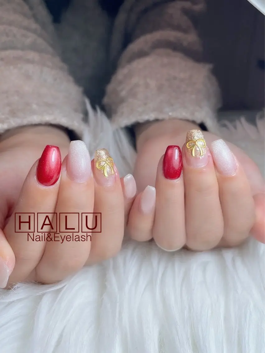 ネイル リボン HALU ハルのネイルデザイン