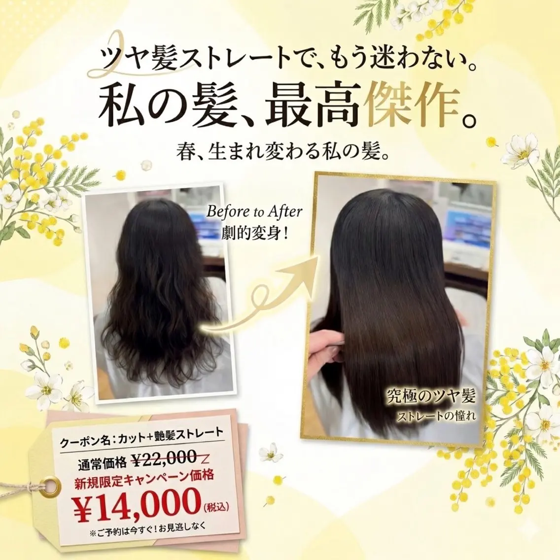 【広がり・パサつき改善】カット+ツヤ髪ストレート+トリートメント(ストレートパーマも可)の写真