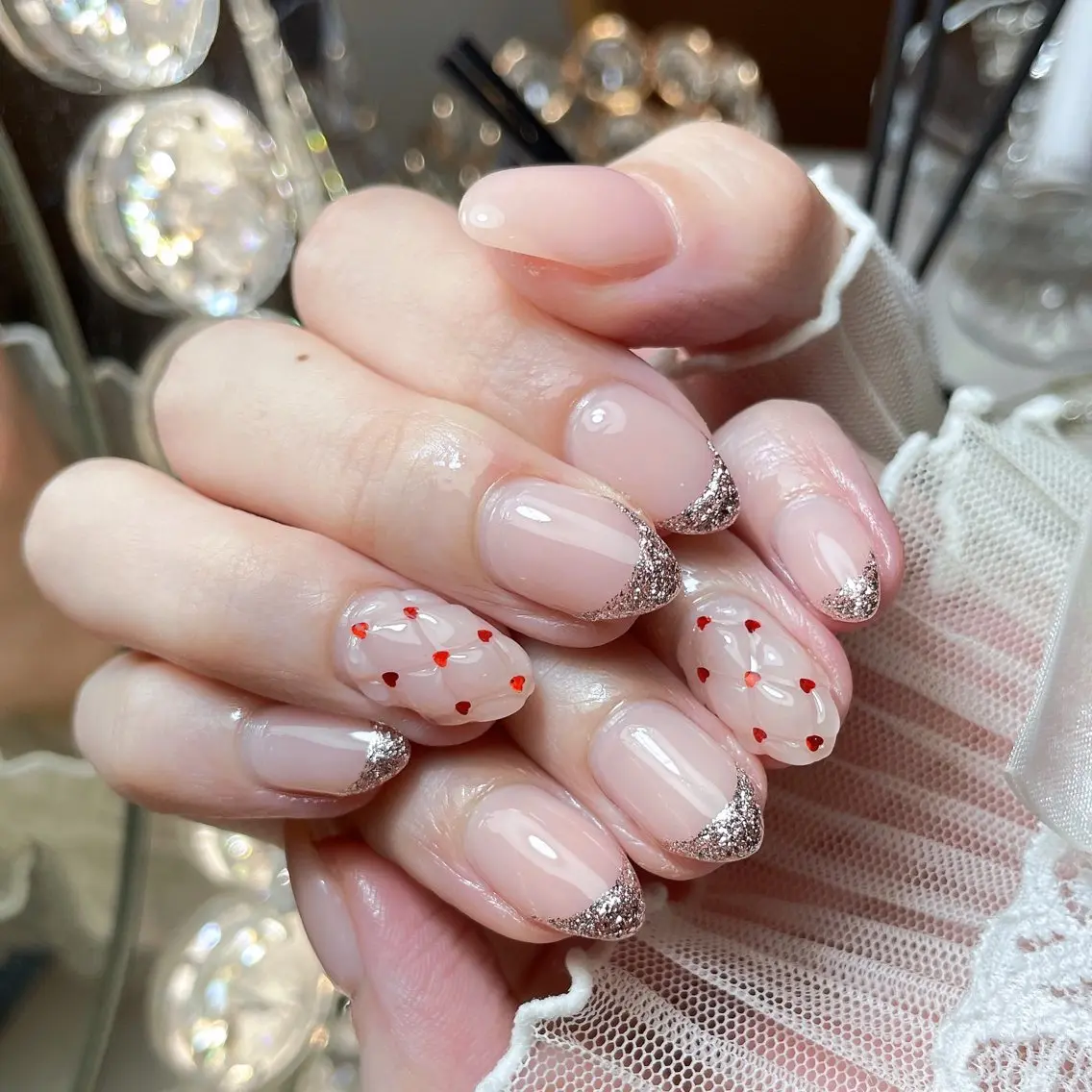 ネイル 24時まで❤︎韓国、 ワンホンネイルのネイルデザイン