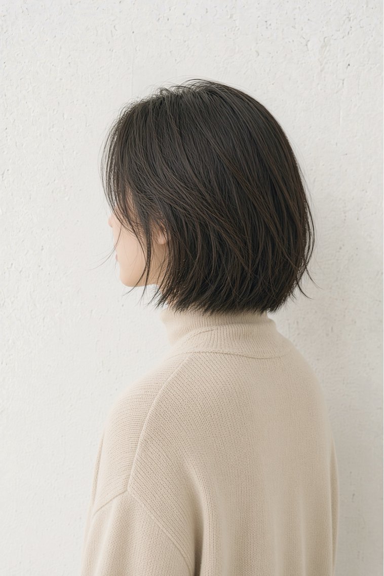 ミディアム ボブ シースルーバング カット トリートメント 石沢 知康 丁寧カウンセリングのヘアスタイル