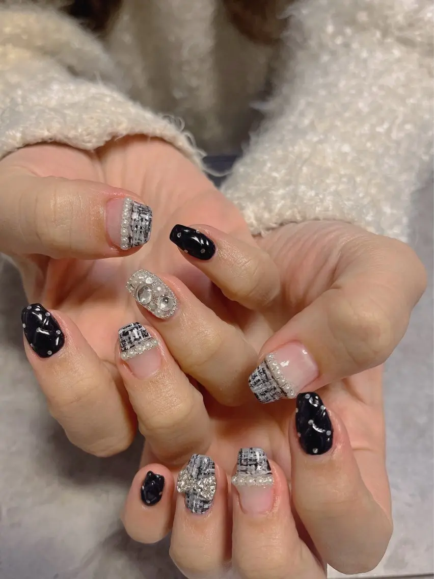 ネイル ツイードネイル ワンホンネイル ハンドネイル ハンドケア ベテランネイル cnc nailのネイルデザイン