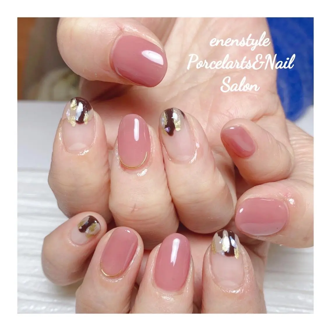 ミディアム ネイル ハンドネイル 🐾enen style 🐾のネイルデザイン