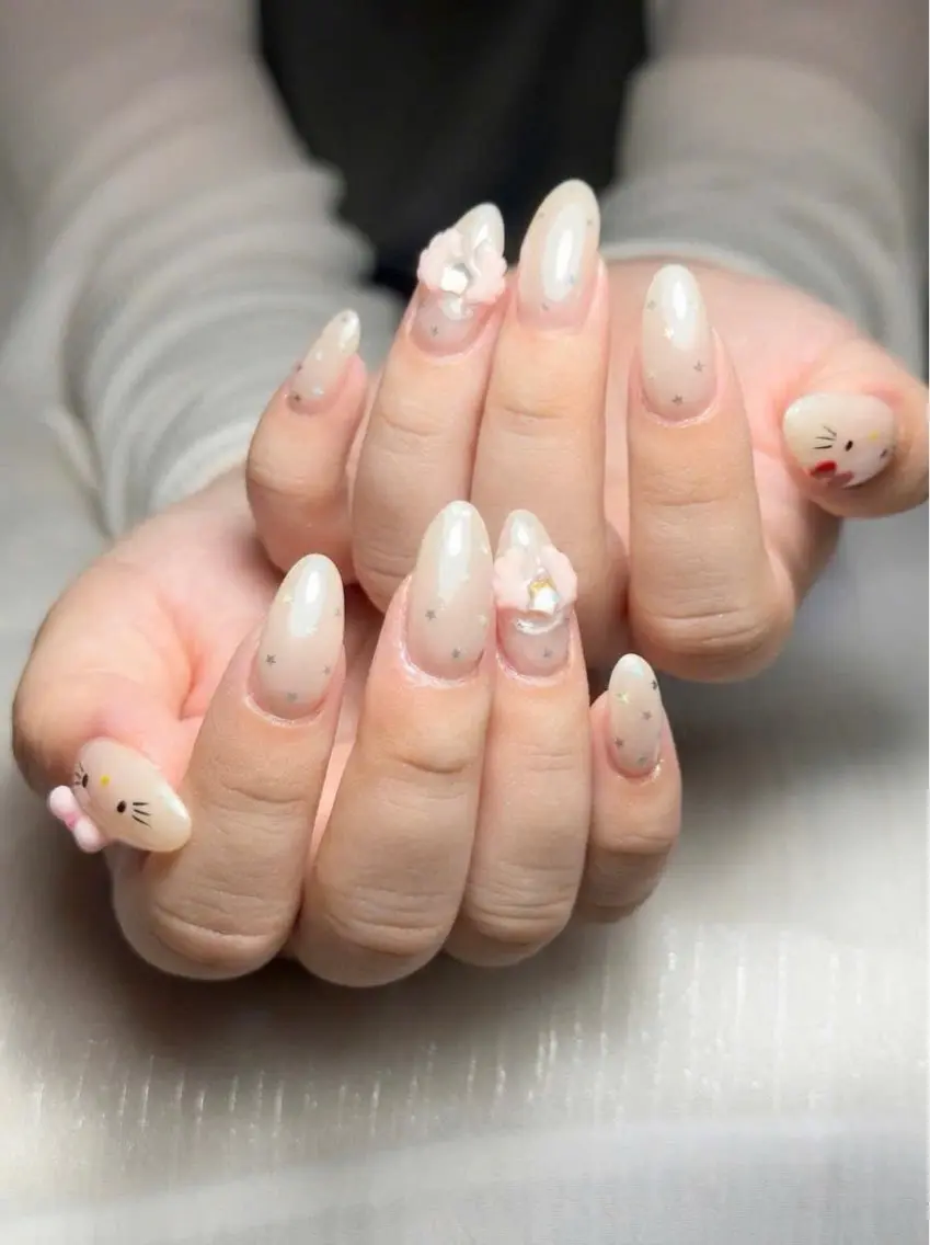 ネイル 長さ出し 韓国ネイル ロングネイル マグネットネイル 持ち込み Nail Salon An 渋谷店のネイルデザイン