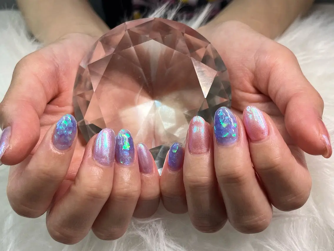 ネイル マグネットネイル ニュアンスネイル ワンカラーネイル シンプルネイル 夏ネイル プライベートサロン N's Nailのネイルデザイン