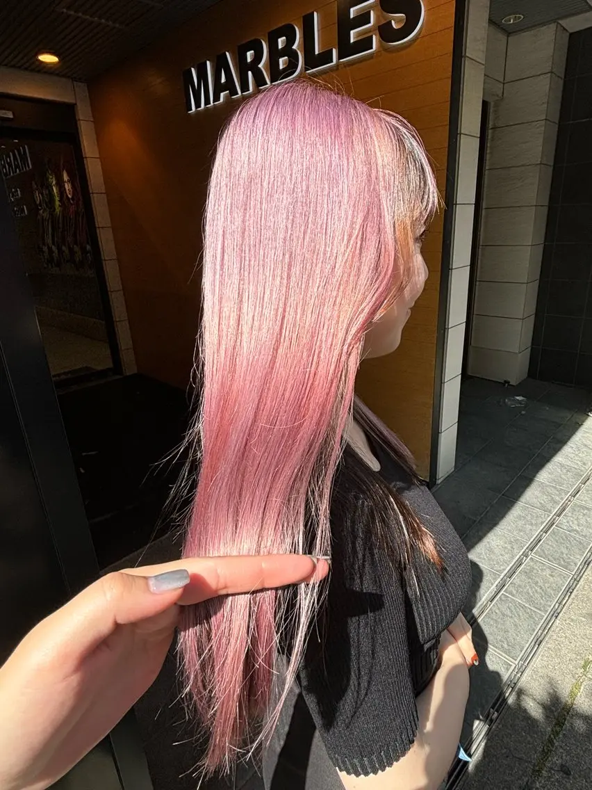 ロング カラー ブリーチ ヘアカラー トリートメント 韓国hair ·͜· watanabeのヘアスタイル