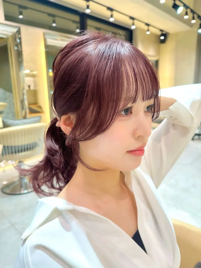 セミロング レイヤーカット 小顔カット カット ヘアカラー トリートメント ❣️大人色気レイヤー 美髪縮毛 金山❣️のヘアスタイル